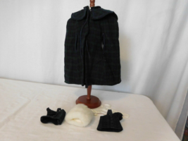 American Girl Pleasant Company Samantha Plaid Cape, Gaiters, Muff  Early... - $47.52