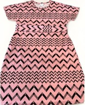 NWT LuLaRoe 2XL Dusty Rose &amp; Black Chevron Print Marly Pockets Sash Shif... - $37.61
