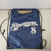 Milwaukee Brewers Drawstring Backpack Bag Braun #8 Jersey Players Choice - £11.03 GBP