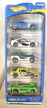 2000 Hot Wheels TURBO JET CITY 5 Pack Gift Pack Muscle Tone, Toyota Celica, Jeep - £14.74 GBP