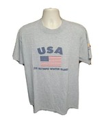 2002 Salt Lake XIX Olympic Winter Games USA Adult Large Gray TShirt - £14.89 GBP
