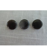 Black Slightly Domed Iridescent Black Small Flat 1 loop Vintage Buttons ... - £7.83 GBP