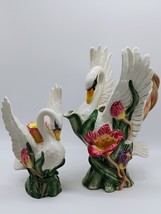 2 FITZ &amp; FLOYD Swan &amp; Tulip Candle Holder &amp; Tea Pot 1995 Spring Easter V... - $1,402.63 MXN