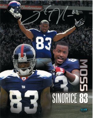 Primary image for Sinorice Moss signed New York Giants 8x10 Photo Collage- Moss Hologram