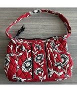 Vera Bradley Deco Daisy Handbag Purse Red White Black Flower Floral Reti... - $267.12 MXN