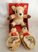 Rudolph the Red Nosed Reindeer Stuffed Plush My first Slippers Baby Xmas Clarice - £23.31 GBP