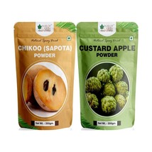 Organic &amp; Natural Chikoo Sapota &amp; Custard Apple Powder Spray Dried 2x200g - £17.56 GBP