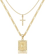Gold Layered Initial (K) Cross Necklace - £25.50 GBP
