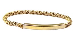 Unique Gold Plated ID Bracelet, Engravable Gift, Personalize Your Jewelry - $28.06