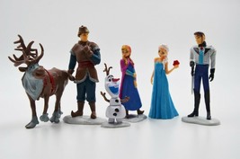 Disney Frozen Set Of  6 3 1/2&quot; Birthday Cake Topper Figurines Toy Set - £13.66 GBP