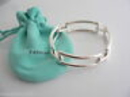 Tiffany &amp; Co Silver Rectangle Link Bracelet Bangle Chain Gift Pouch Love Classic - £432.96 GBP