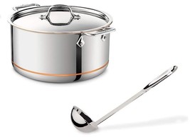 All-Clad 6508 SS Copper Core Dishwasher Safe 8qt Stockpot with Lid &amp; 14in Ladle - £149.83 GBP