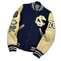 Vintage 70s Varsity Letterman Wool Leather Jacket Rugby Pirates Football... - $74.24