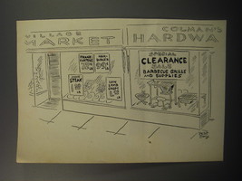 1951 Cartoon by Robert Day - Special Clearance Sales Barbecue Grills - £14.50 GBP
