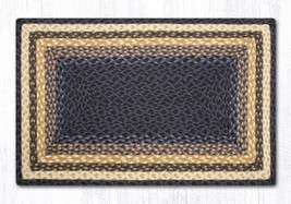 Earth Rugs RC-79 Lt. Blue Dk. Blue Mustard Oblong Braided Rug 20&quot; x 30&quot; - £39.51 GBP