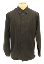 Denver Hayes Men’s Green Solid Long Sleeve Button Down Shirt XL X-Large - £17.08 GBP