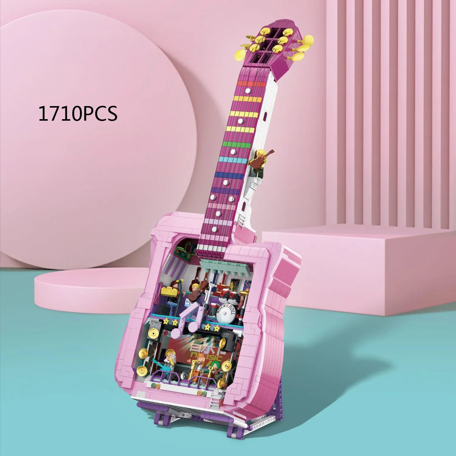 Music Party Rock And Roll Musical Instruments Guitar Stage Mini Diamond Block - £86.01 GBP+