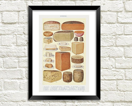 CHEESE POSTER: Mrs Beeton Household Management Vintage Food Illustration Print - £6.80 GBP+