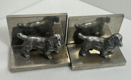 Lot Of Vintage Heavy Nearly 6lbs Cocker Spaniel Dog Bookends Silver See Photos - £25.87 GBP