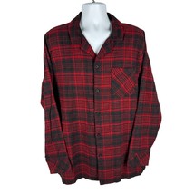 Pendleton Mens Red &amp; Black Plaid Long Sleeved Button Up Cotton Shirt Size L - £21.44 GBP