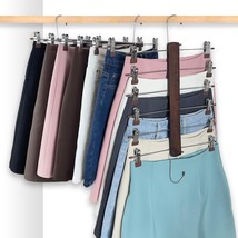 Skirt Hangers Space Saving,6 Tier Closet Organizers &amp; Storage,Wooden Magic Hange - £26.88 GBP