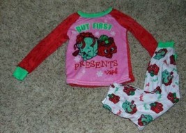 Girls Pajamas Christmas BUT 1st PRESENTS 2 Pc Pink Top Pants Fleece- 10 - $21.78