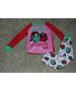 Girls Pajamas Christmas BUT 1st PRESENTS 2 Pc Pink Top Pants Fleece- 10 - £17.31 GBP