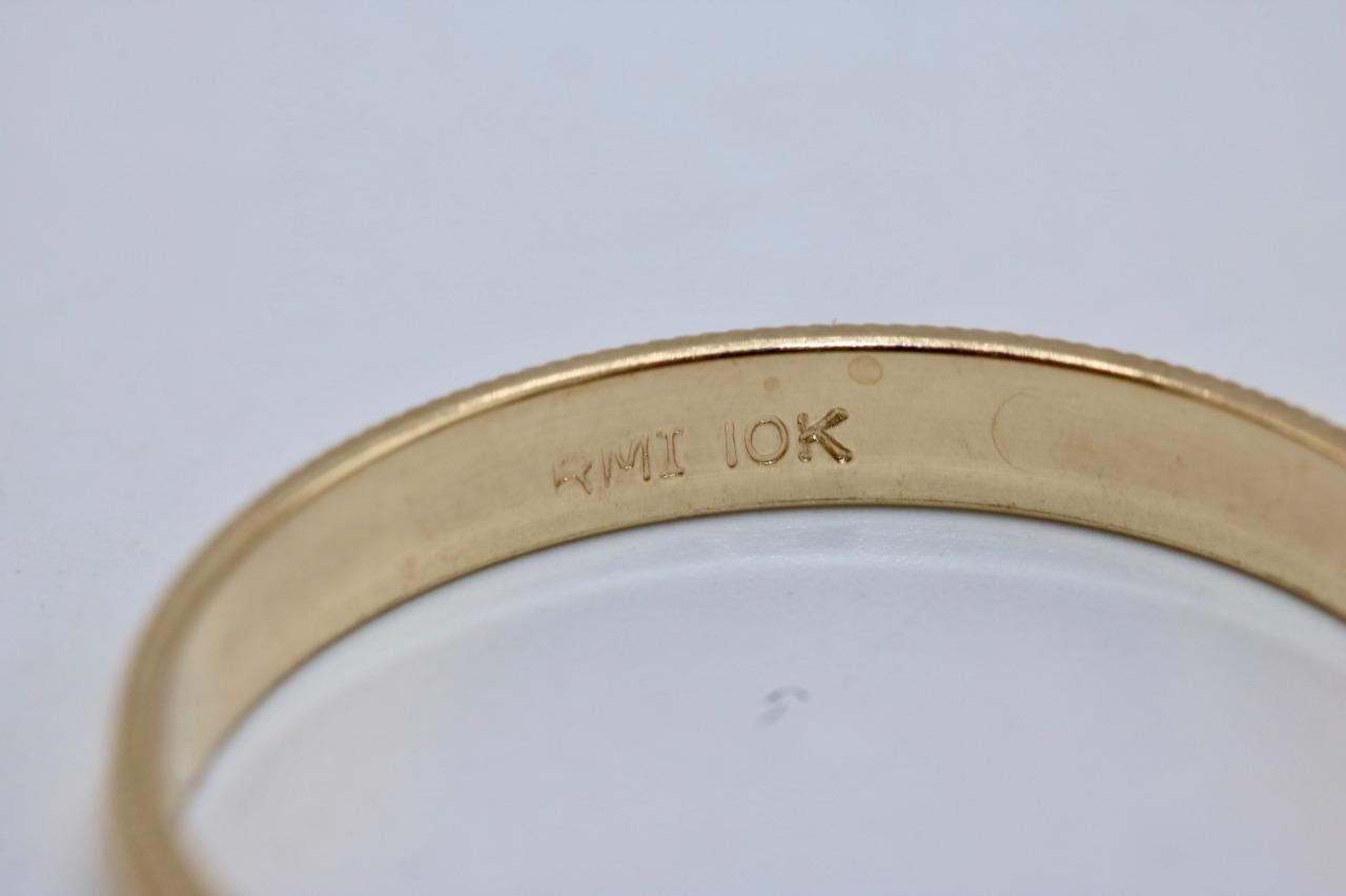 10K Yellow Gold 3mm Milgrain Edge Wedding Band Ring Size 11 Item image 6
