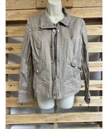 White House Black Market Tan Bomber Zip Up Jacket Woman&#39;s Size 12 KG - $33.93 CAD