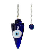 Blue Glass Evil Eye Ward Pendulum! - $163.44 MXN