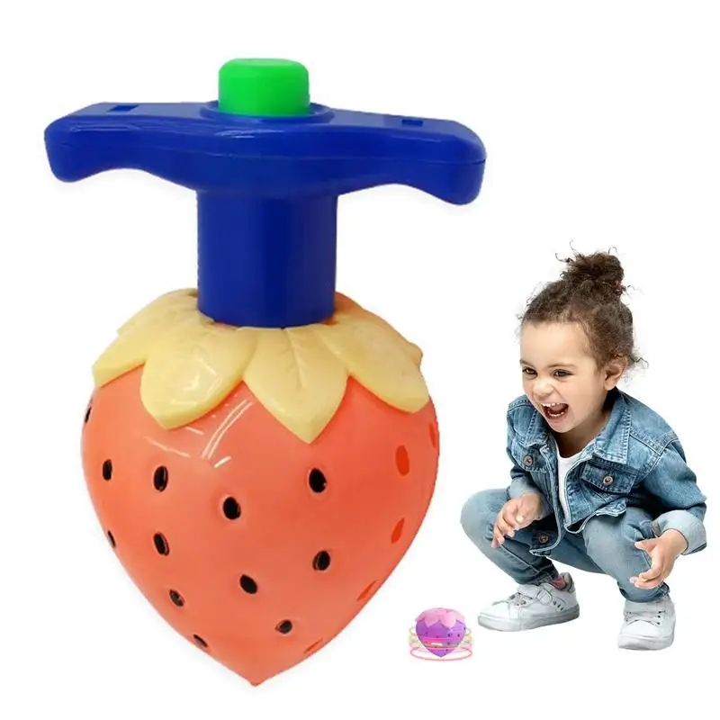 Spin Top Spinning Light Up Toy Catapult Top With LED Light Strawberry Shape For - £6.57 GBP+