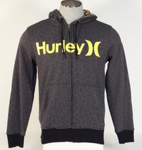 Hurley Signature Cheetah Black Zip Front Hooded Sweatshirt Hoodie Mens NWT - £55.94 GBP