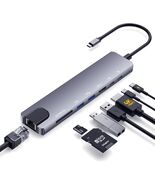 8-in-1 USB C Hub Multiport Adapter, USB C Docking Station for Laptop wit... - $15.15