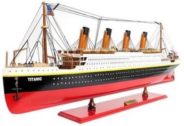 Ship Model Watercraft Traditional Antique Titanic Medium White Paint Black - $499.00