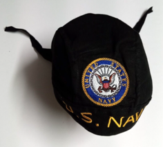 USN United States Navy Embroidered Military Black Head Wrap Bandana Durag NEW - $9.99