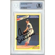 Don Sutton Los Angeles Angels Signed 1987 Topps Woolworth #6 BAS Auth Auto Slab - £62.90 GBP