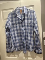 BOSS Slim Fit Blue Plaid Button-Up Shirt - $24.75