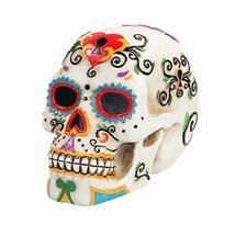 PTC 5.5 Inch Multicolor Patterned Day of The Dead Skull Statue Figurine - $33.99