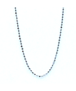 Women&#39;s 18k White Gold Bead Chain Faceted Diamond Polish 15.94 inch Widt... - £194.14 GBP