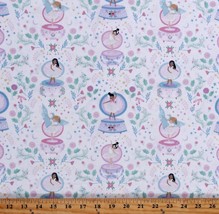 Cotton Ballerinas Ballet Shoes Dancing Flowers Fabric Print by the Yard D487.63 - £9.40 GBP