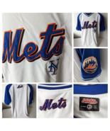 VINTAGE MLB New York Mets Jersey Stitches V Pullover Mens XL White Blue ... - £39.25 GBP