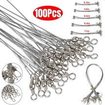 100Pcs Stainless Steel Fishing Line Trace Fish Lure Leader Wire 16/18/22/24/28cm - £19.60 GBP