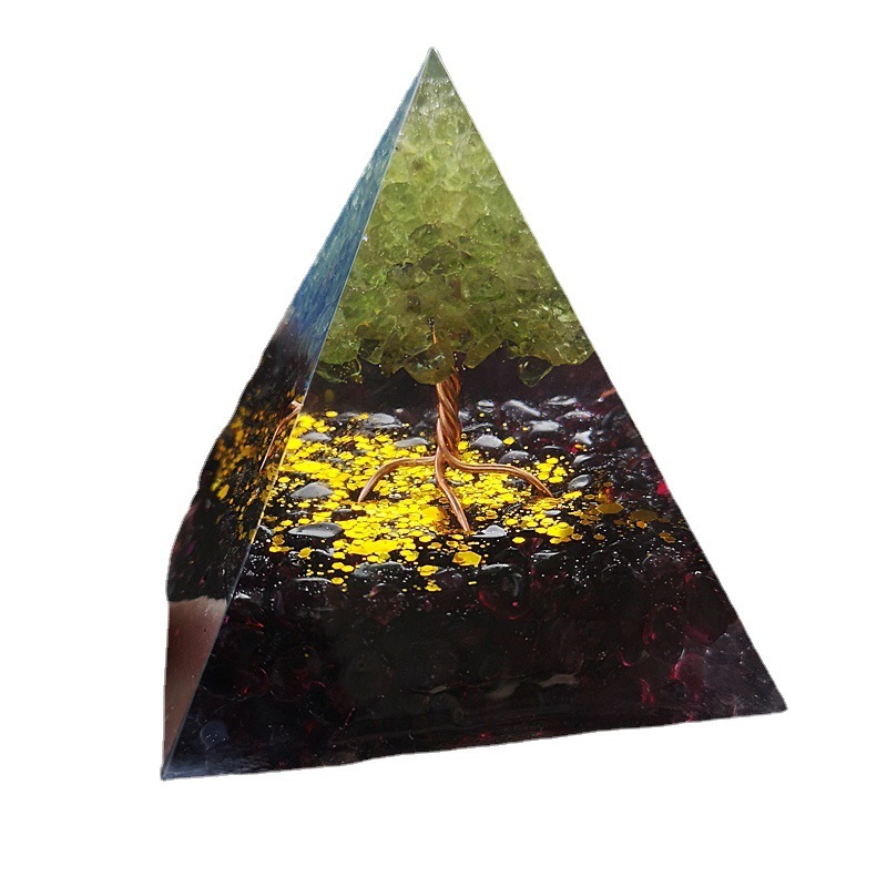 Natural Orgonite Pyramid Reiki Amethyst Energy Healing Chakra Meditation... - $11.99