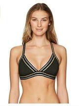La Blanca Womens Triangle Bra Bikini Swimsuit Top, Black/Gold 8 - £25.94 GBP