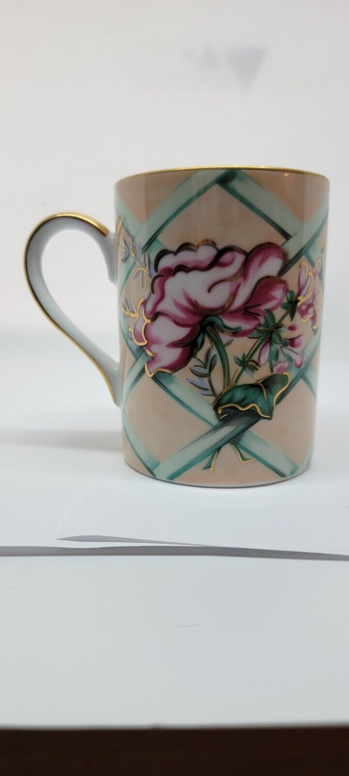 Primary image for Vintage  FITZ & FLOYD Coffee Tea Cup Mug  FLORAL TREILLAGE Porcelain