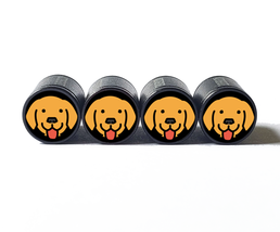 Yellow Lab Dog Tire Valve Caps - Black Aluminum - Set of Four - £12.50 GBP