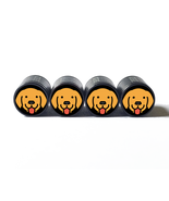 Yellow Lab Dog Tire Valve Caps - Black Aluminum - Set of Four - $15.99