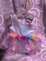 Build a Bear Tulle Pastel Rainbow Flowers LIGHT UP Sequin Magical Fairy Dress - £31.42 GBP