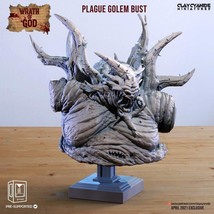 3D Printed Clay Cyanide Plague Golem Bust Wrath of Gods Ragnarok D&amp;D - £26.26 GBP