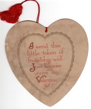 Vintage Valentine Card Gibson Heart Shaped Red With Enveloped 1930s to 1... - $12.16